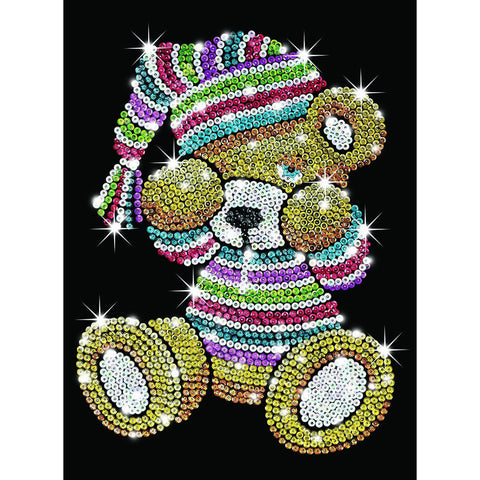 Sequin Art® Blue, Sleepy Teddy, Sparkling Arts and Crafts Picture Kit