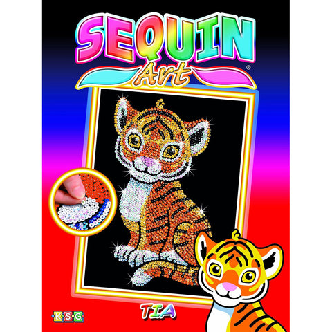 Tia the TIGER, Sequin Art® Red Sparkling Arts and Crafts Picture Kit