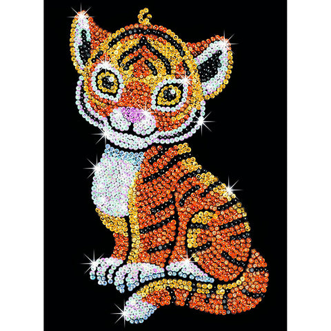 Tia the TIGER, Sequin Art® Red Sparkling Arts and Crafts Picture Kit
